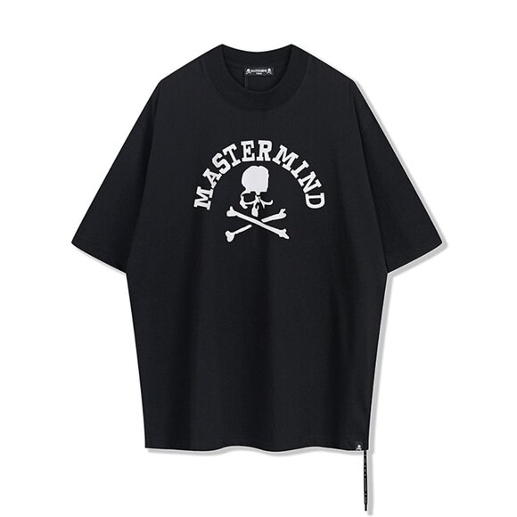 Mastermind Japan Black Short-Sleeved T-Shirt With Skull And Lettering Print